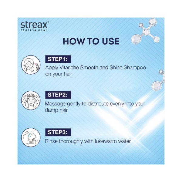 Streax Professional Vitariche Care Smooth & Shine Shampoo 300 ml - Shampoos