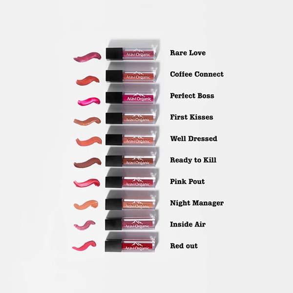 Aravi Organic Long Lasting Ultra Smooth Matte Liquid Lipstick - Red Out 1.5 ml - Liquid Lipsticks