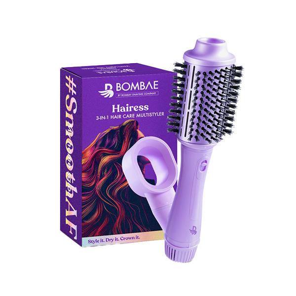 Bombae Hairess Ionic 3-in-1 Hot Air Brush Dryer, Volumizer, & Straightener, Cool Shot Drying 1200 W 700 g - Hair Dryers