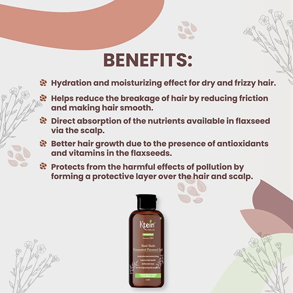 Ktein Natural 100% Plant Based Fermented Flaxseed Gel 200 ml - Hair Gels & Waxes