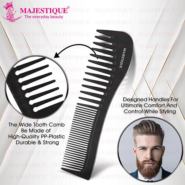 Majestique Compact Styling Comb Detangler Comb, For Curly Hair, Long Hair, Wet Hair Comb For Detangling Comb 1's - Multi-Stylers