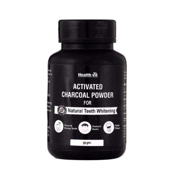 Netmeds | Healthvit Activated Charcoal Instant Teeth Whitening Powder 20 gm