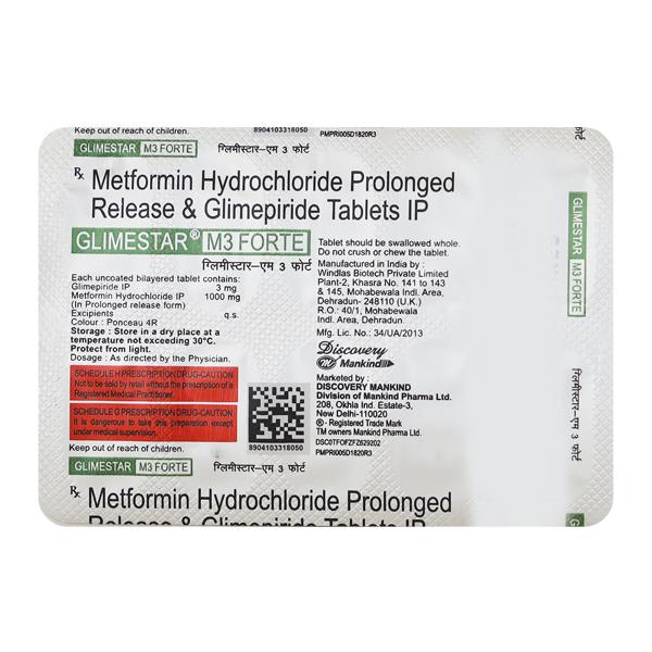Glimestar M3 Forte Tablet 10'S - Diabetes-Ant