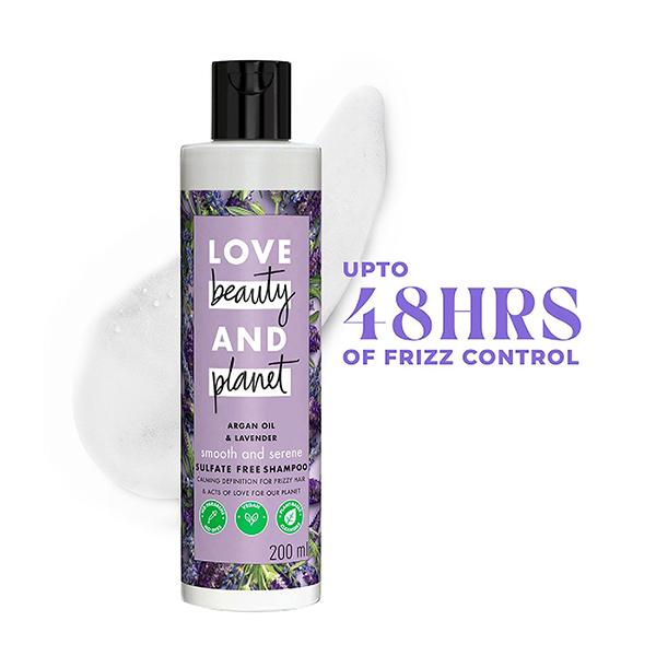 Love Beauty And Planet Argan Oil and Lavender Sulfate Free Smooth and Serene Shampoo 200 ml