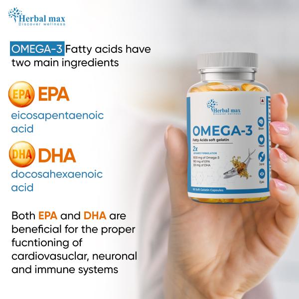 Herbal Max Omega 3 Soft Gelatin Capsule 60's - Omega Fish Oil Fatty Acids
