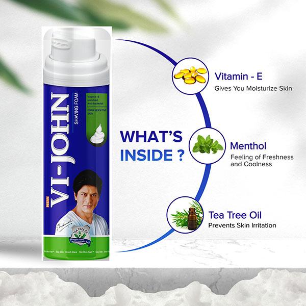 Vi-John Sensitive Skin Shaving Foam - Pack of 2 x 250 gm - Shaving Foams