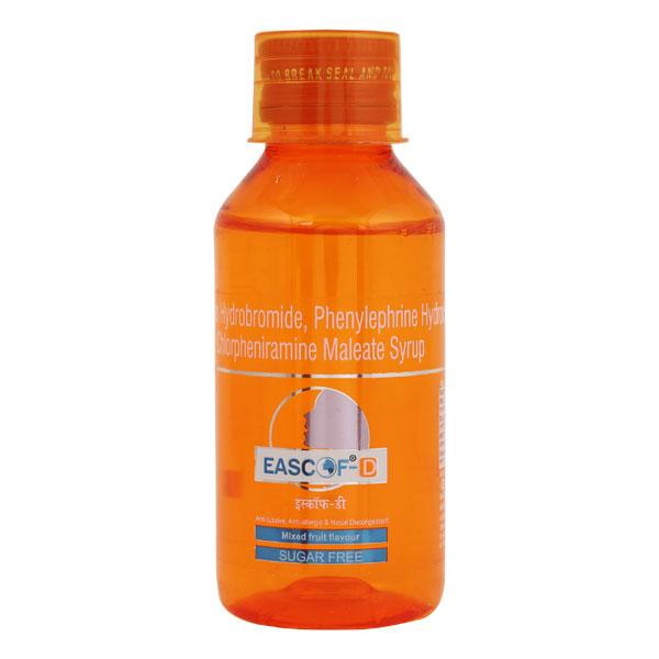 Eascof D Sugar Free Mixed Fruit Flavour Syrup 100ml - Cough And Cold-Cou