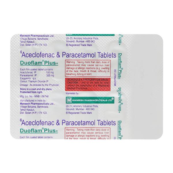 Duoflam Plus Tablet 10'S - Pain relief-Nsa