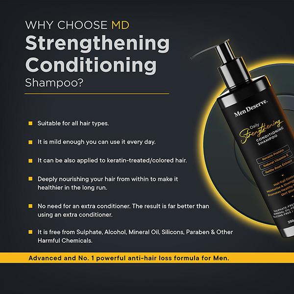 Men Deserve Daily Strengthening Conditioning Shampoo 250 ml - Shampoos