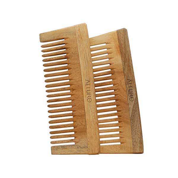 Netmeds | Allure Wooden Neem Comb (CS-01) 2's