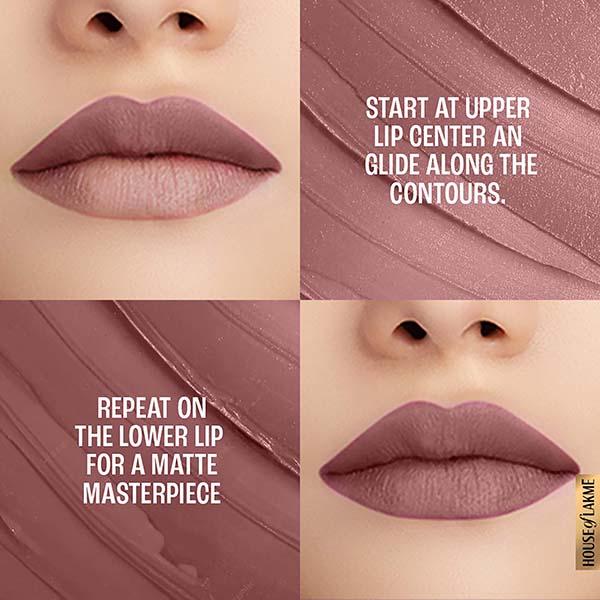 Lakme 9to5 Powerplay Priming Matte Lipstick, Lasts 16hrs, Dusty Pink, 3.6 gm - Lipsticks