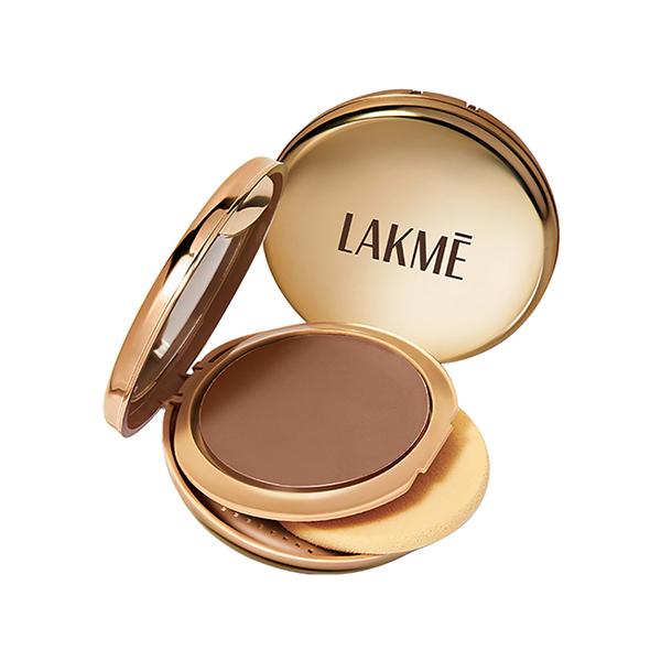 Lakme 9to5 Unreal Dual Cover Pressed Powder, 2 In 1 Compact + Foundation, 39 Cocoa, 9 gm - Compact Powder