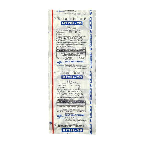 Hytel 20mg Tablet 10'S - Hypertension-Ang