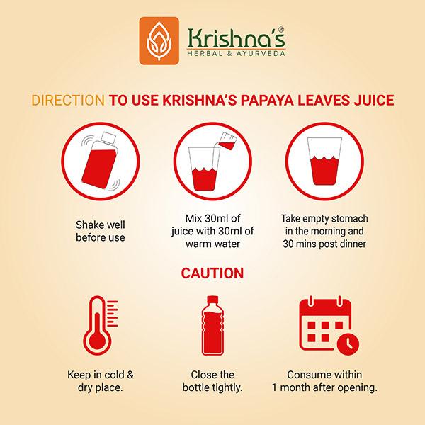 Krishna's Herbal & Ayurveda Papaya Leaf Juice 500 ml - Ayurvedic Juices