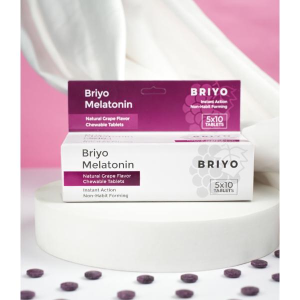 Briyo Melatonin Chewable Tablets - Natural Grape Flavour 50's - Mental Health