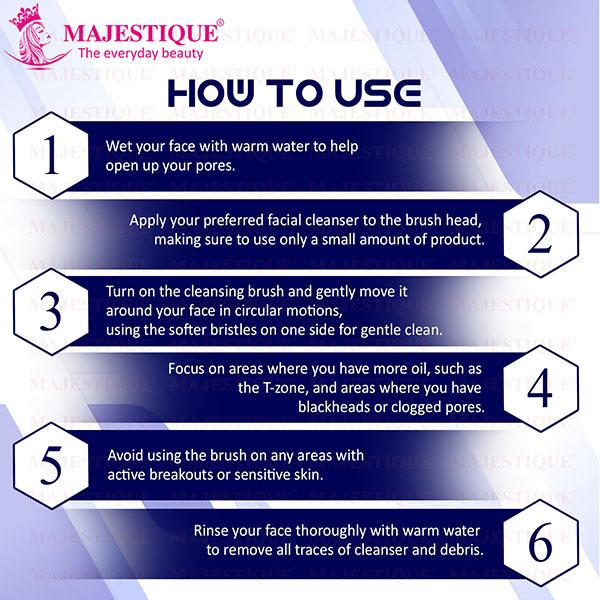 Majestique Face Brush for Cleansing and Exfoliating for Gentle Cleaning - Multicolor 1's - Massagers
