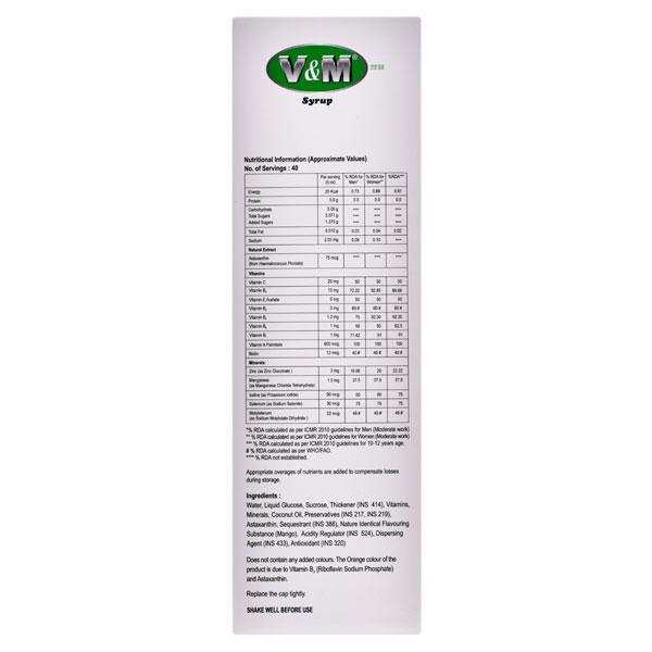 V & M Mango Flavour Syrup 200ml - Supplements-Vam