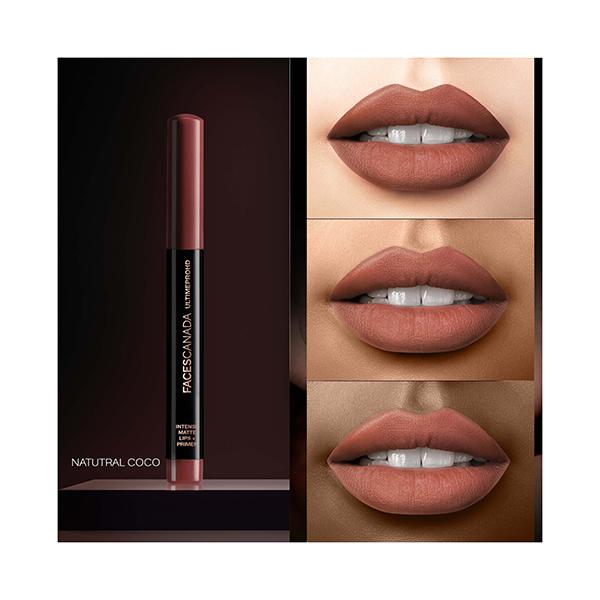 Faces Canada Ultime Pro Hd Intense Matte Lips + Primer - Natural Coco 12, 9Hr Long Stay 1.4 gm - Lipstick Primers & Plumpers