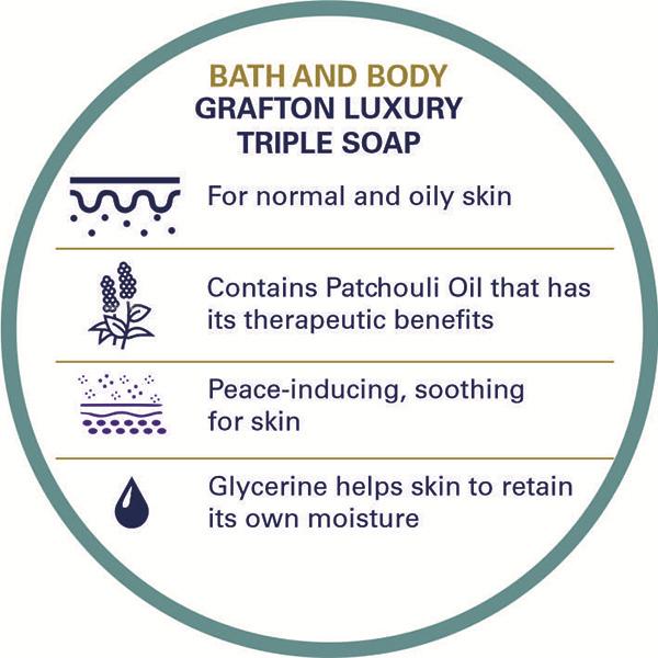 Truefitt and Hill Grafton Bath and Body Soap Essential Grooming Collection 150gm 3's - Soaps