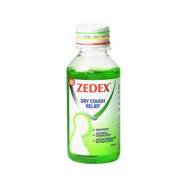 Netmeds | ZEDEX NEW MIX FRUIT FLAVOUR DRY COUGH RELIEF Syrup 100ml