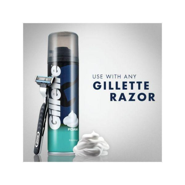 Gillette Classic Menthol Shaving Foam - 196gm - Shaving Foams