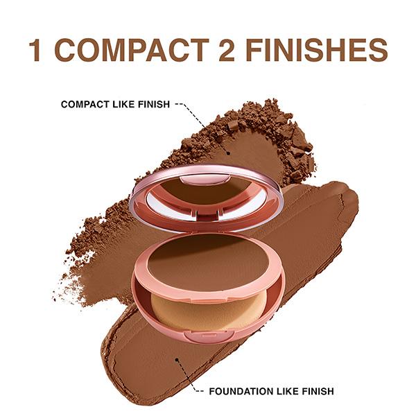 Lakme 9to5 Unreal Dual Cover Pressed Powder, 2 In 1 Compact + Foundation, 39 Cocoa, 9 gm - Compact Powder