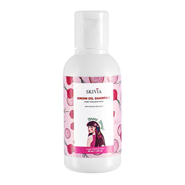 Skivia Onion Oil Mini Shampoo With Reetha & Keratin -Unisex 30 ml - Shampoos