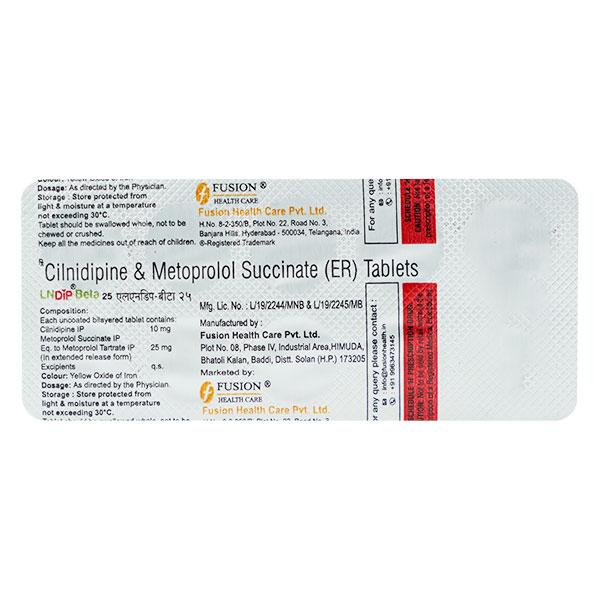 LNDIP BETA 25 Tablet 10's - Hypertension-Cal