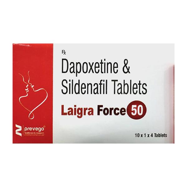 LAIGRA FORCE 50 Tablet 4's - Impotence/Erectile Dysfunction (Ed)