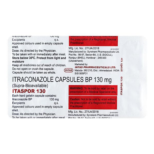 ITASPOR 130 Capsule 10's - Fungal Infections-Anf