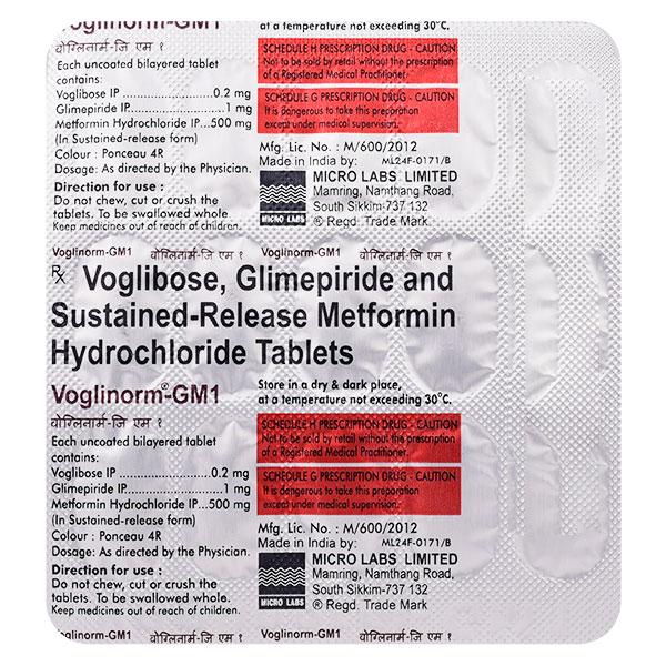 Voglinorm GM 1mg Tablet 15'S - Diabetes-Ant