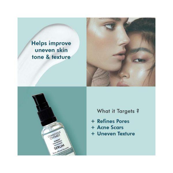 Conscious Chemist Pore Refining Serum 10% Niacinamide & Probiotics 15 ml - Face Serum