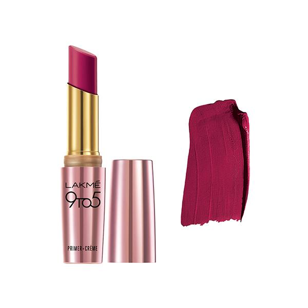 Lakme 9To5 Primer + Creme Lip Color Carmine Kick Cr2 3.6 Gm - Lipsticks