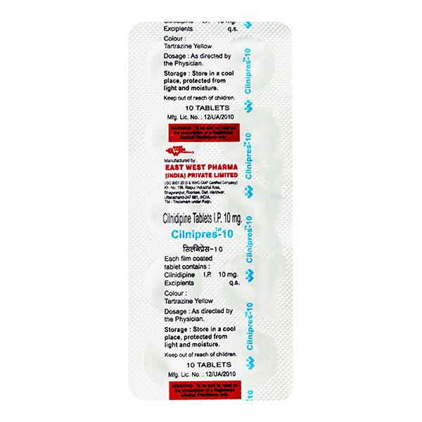 Cilnipres 10mg Tablet 10'S - Hypertension-Cal
