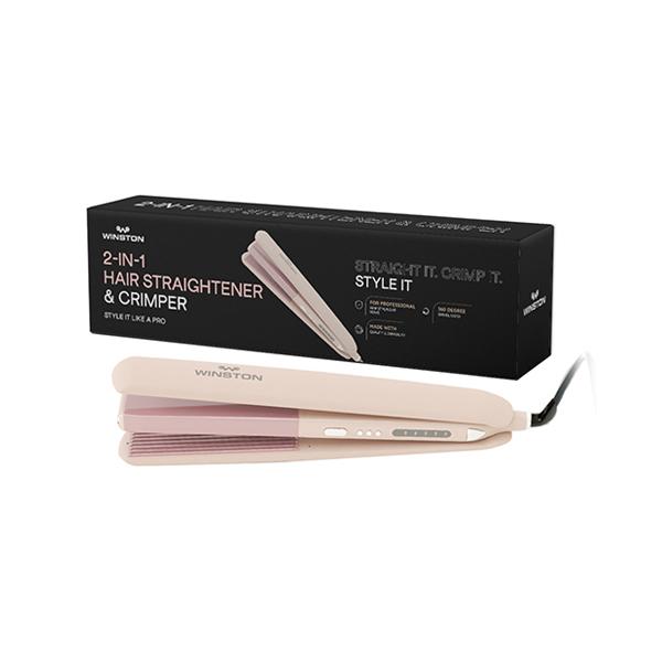 Netmeds | Winston Hair Straightener Crimper 2 In 1 Hair Styler With Multiple Temperature (Pink) 1's