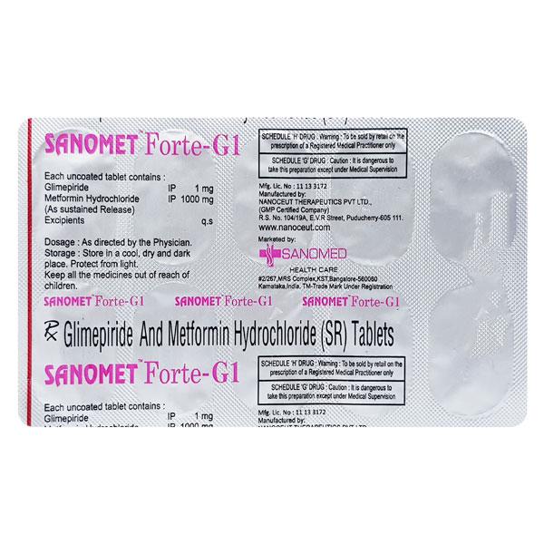 SANOMET FORTE G 1 Tablet 10's - Diabetes-Ant