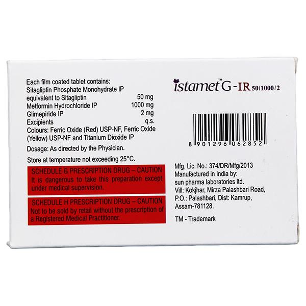 ISTAMET G IR 50/1000/2 Tablet 10's - Diabetes-Ant