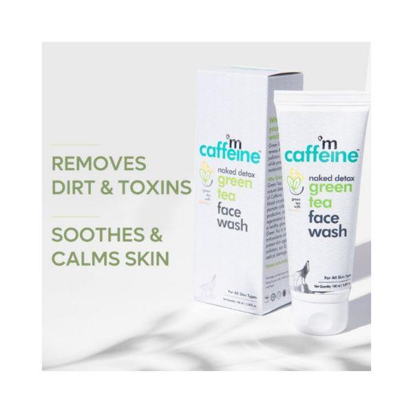 mCaffeine Skin Calming Green Tea Routine with Face Wash & Cica Toner-Serum - Combo of 2 250 ml - Face Gels