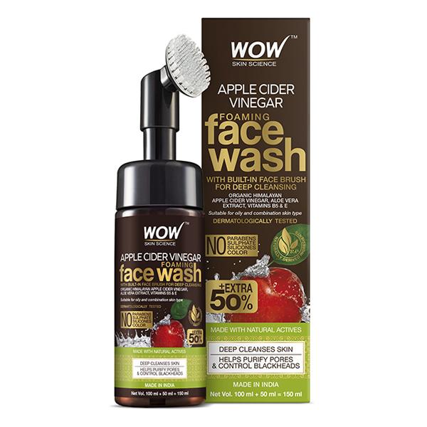Wow Life Science Apple Cider Vinegar Foaming Face Wash 150 ml - Face Washes
