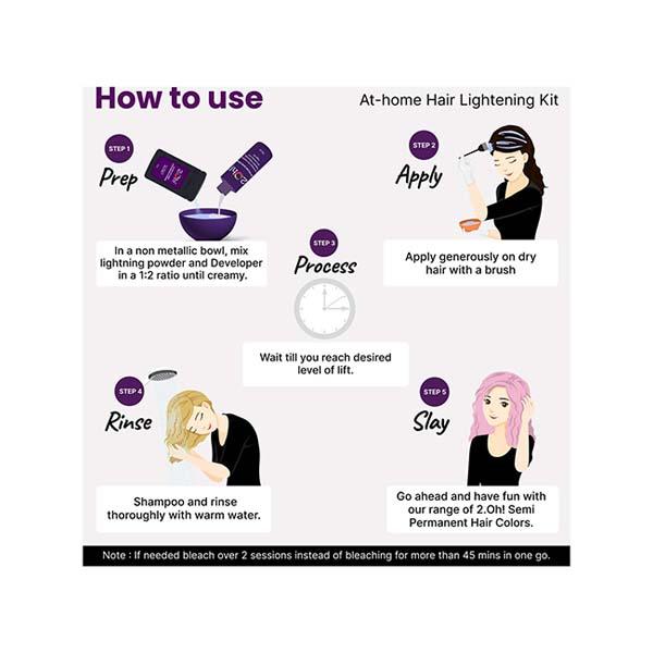 2.Oh! Semi Permanent Hair Color + Lightning Kit - Pastel Pink Combo 1's - Hair Creams