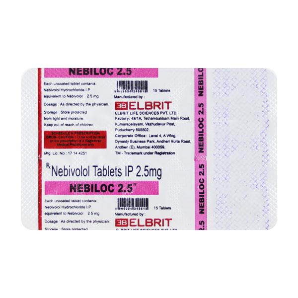 NEBILOC 2.5mg Tablet 15's - Hypertension-Bet