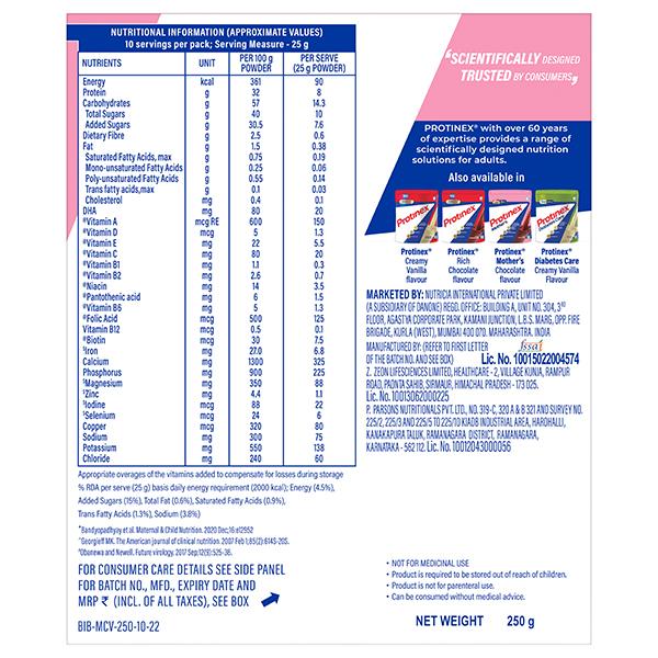 Protinex Mother's Powder - Creamy Vanilla (Refill Pack) 250 gm - Nutritional Supplements