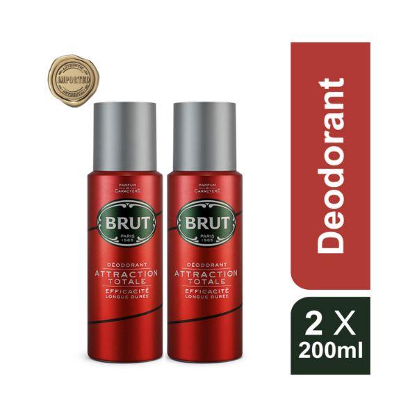 Brut Attraction Deodorant for Men 200ml each 2's