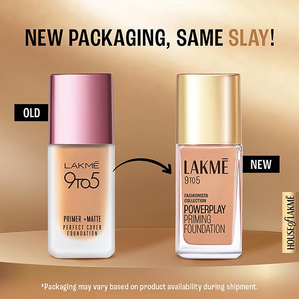 Lakme 9to5 Powerplay Priming Foundation, Built in Primer, SPF 20, Cool Tan, 25 ml - Foundation