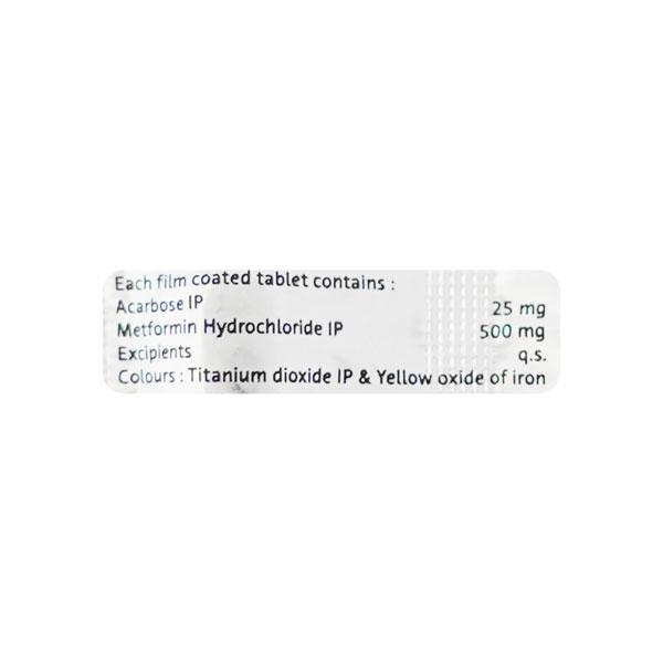 Glucobay M 25mg Tablet 10'S - Diabetes-Ant