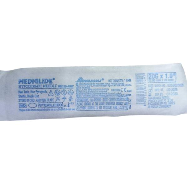 Romsons Disposable Mediglide Hypodermic Needle (SS 6092) (20 G x 1.0 inch) 1's