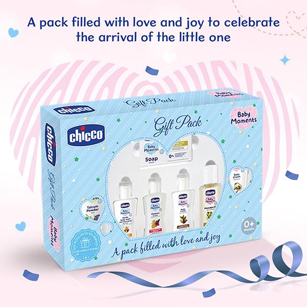 Chicco Baby Moments Baby Caring Set Blue 100 gm - Baby Body Wash