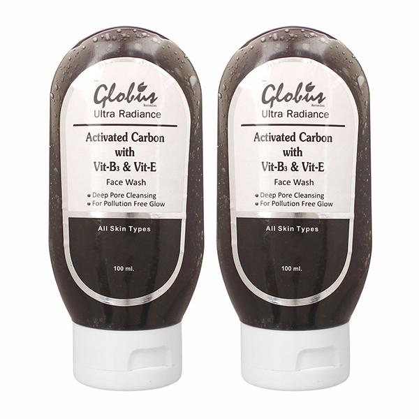 Globus Remedies Activated Carbon with Vitamin B3 and Vitamin E Face Wash 200 ml - Face Washes