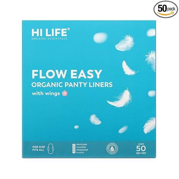 Netmeds | Hi Life Flow Easy Organic Panty Liners with Wings 50's