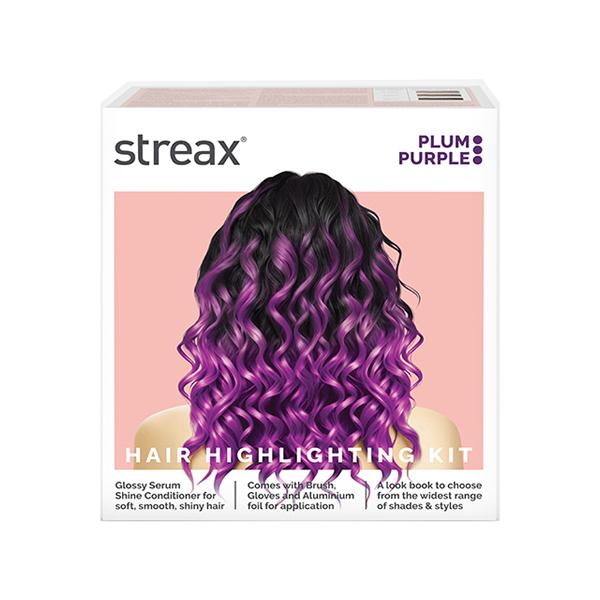 Netmeds | Streax Ultralights Hair Colour Highlight Kit, Purple Hair Colour, Plum Purple, 1's
